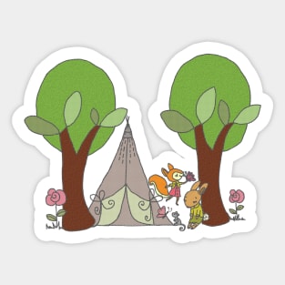 Camping mit Fuchs Sticker